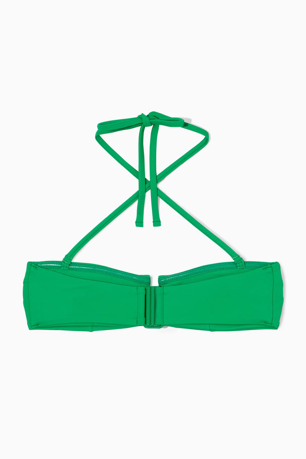 COS Halterneck Bandeau Bikini Top Bright Green