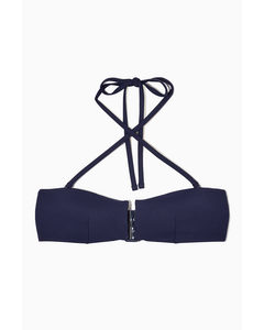 Bandeau-bikini-bh Med Halterneck Marinblå