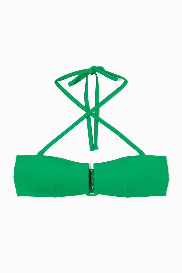 COS Halterneck Bandeau Bikini Top Bright Green