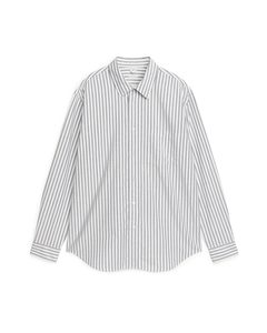 Relaxed Oxford Shirt White/navy Blue