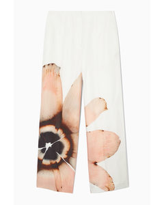 Floral-print Wide-leg Trousers White / Floral