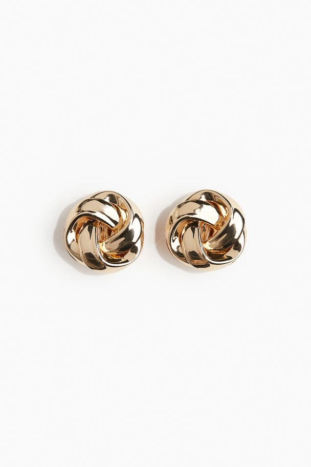 H&M Knot-look Clip Earrings Gold-coloured