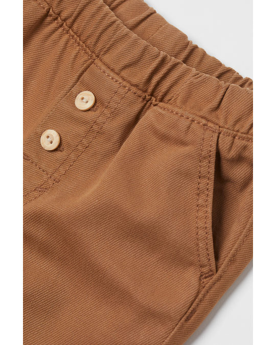 H&M Cotton Trousers Dark Beige