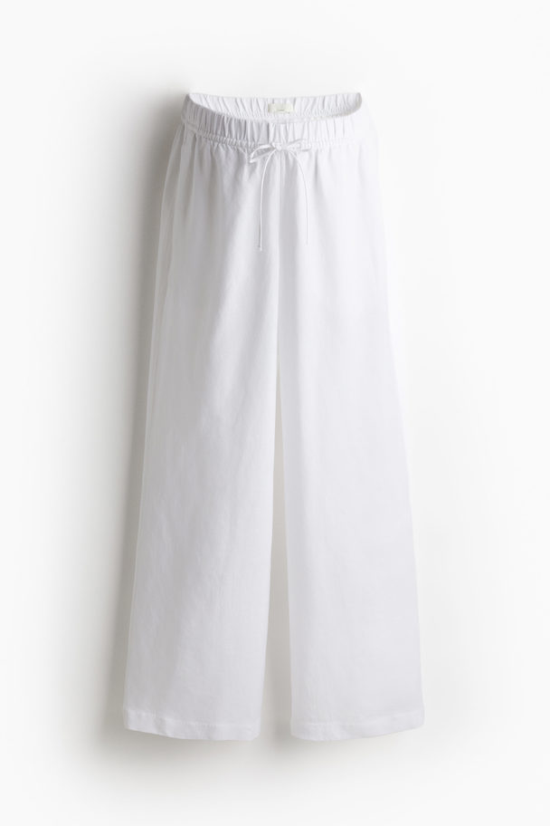 H&M Mama Before & After Linen-blend Trousers White
