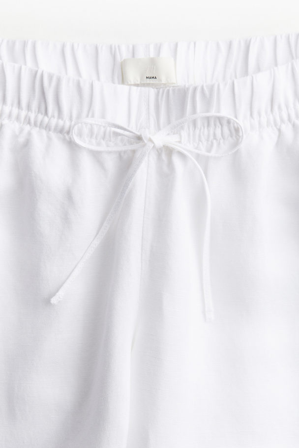 H&M Mama Before & After Linen-blend Trousers White
