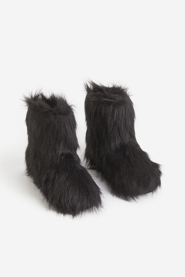 H&M Fluffy Boots Zwart