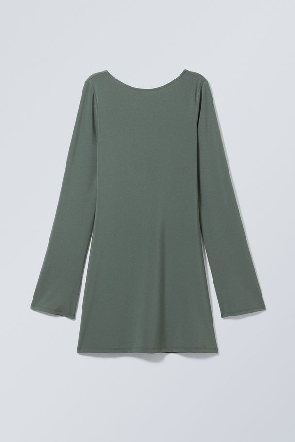 Weekday Minikleid Clair mit offenem Rücken Dusty Green