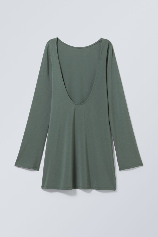 Weekday Minikleid Clair mit offenem Rücken Dusty Green