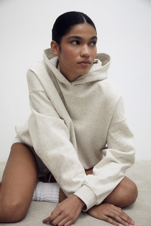 H&M Capuchonsweater Met Drawstring Roomwit Gemêleerd