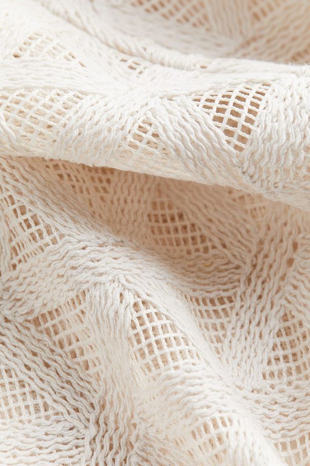H&M Lace-knit Kaftan Dress Cream