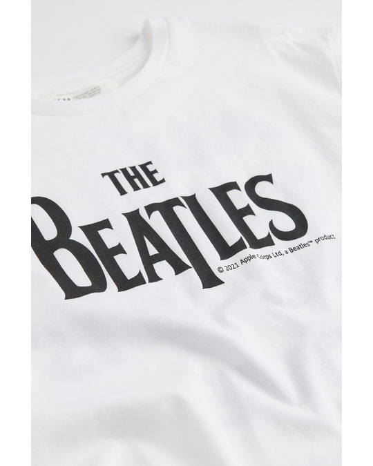 H&M Printed T-shirt White/the Beatles