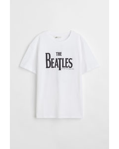 T-shirt Med Tryk Hvid/the Beatles