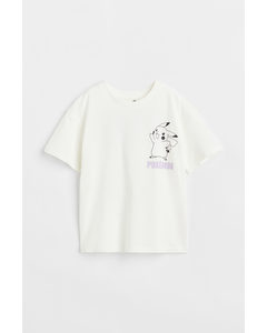 Printed T-shirt White/pokémon