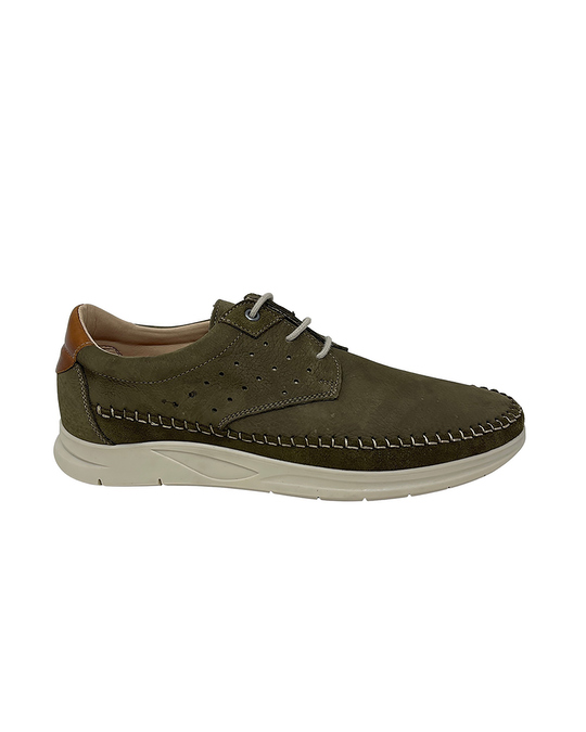 Hanks Billy Green Leather And Suede Lace Up Shoes