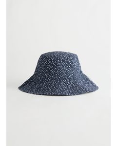 Floral Printed Bucket Hat Blue