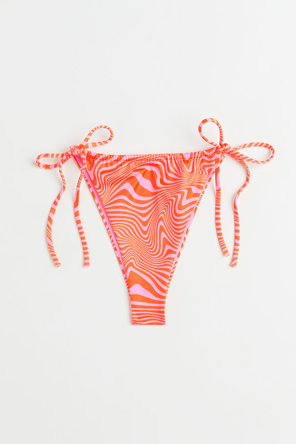 H&M Bikinihose Brazilian Orange/Gemustert