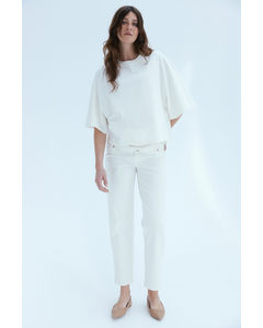 Mama Straight Ankle Jeans White