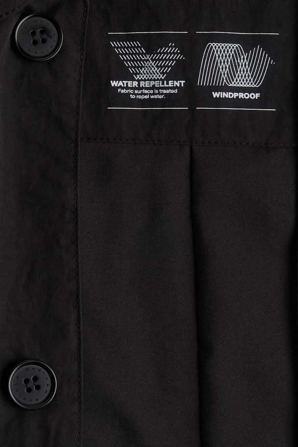 H&M Water-repellent Car Coat Black