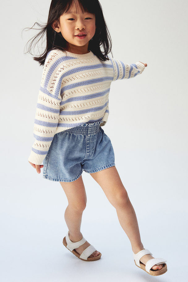 H&M Jeansshorts Loose Fit Denimblå