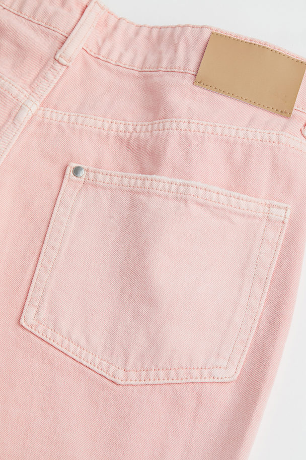 H&M High Waist Denim Shorts Light Pink