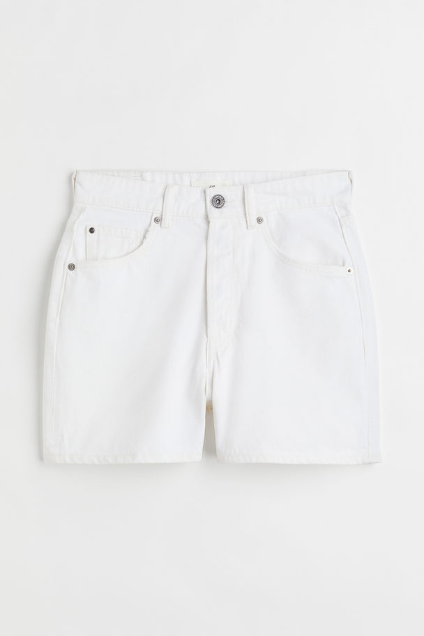 H&M High Waist Denim Shorts White