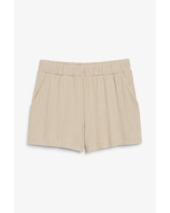 Ribbed Jersey Shorts Taupe