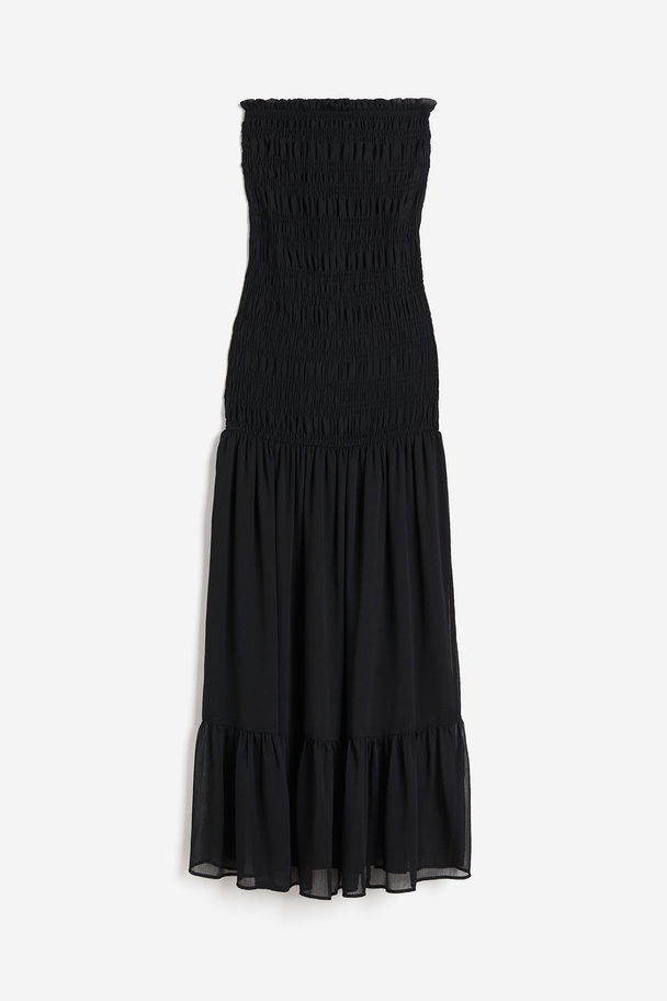 H&M Smocked Bandeau Dress Black