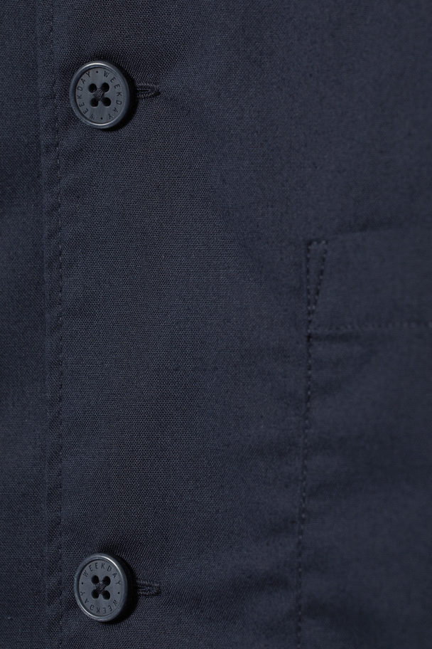 Weekday Milan Ruimvallend Workwear Overhemd Donkerblauw