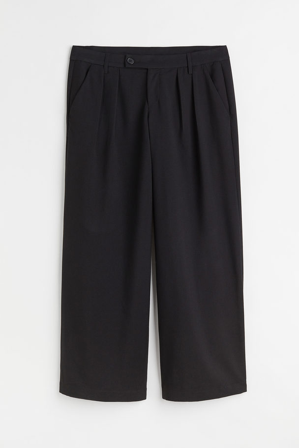 H&M H&m+ Tailored Twill Trousers Black