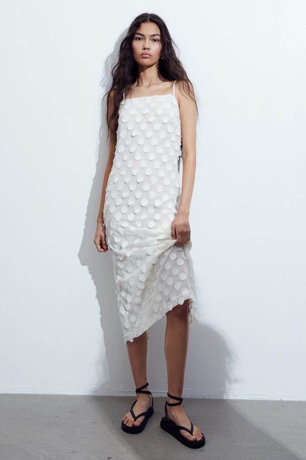 H&M Jacquard-weave Dress Cream