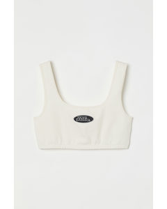 Tricot Crop Top Wit/no Fear