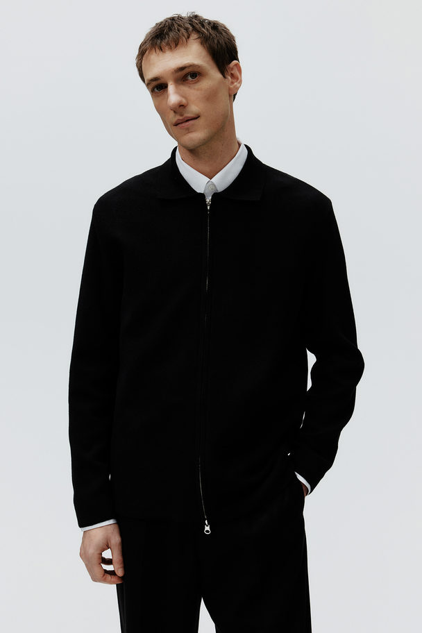 H&M Vest Met Ritssluiting - Regular Fit Zwart