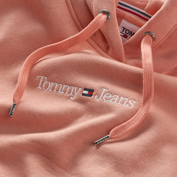 TOMMY JEANS Tommy Jeans Reg Serif Linear Hoodie Lyserod