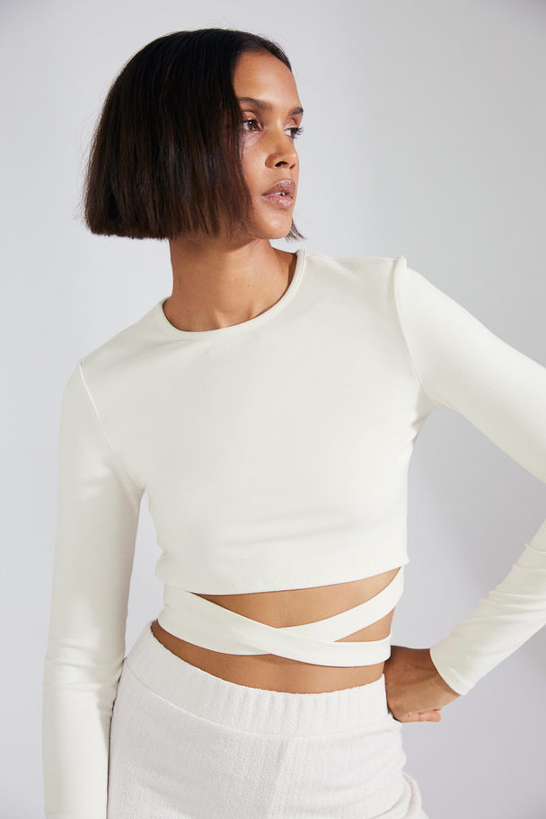 H&M Tie-detail Cropped Top White
