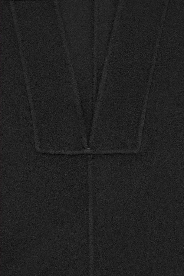 COS Oversized V-neck Wool Dress Black