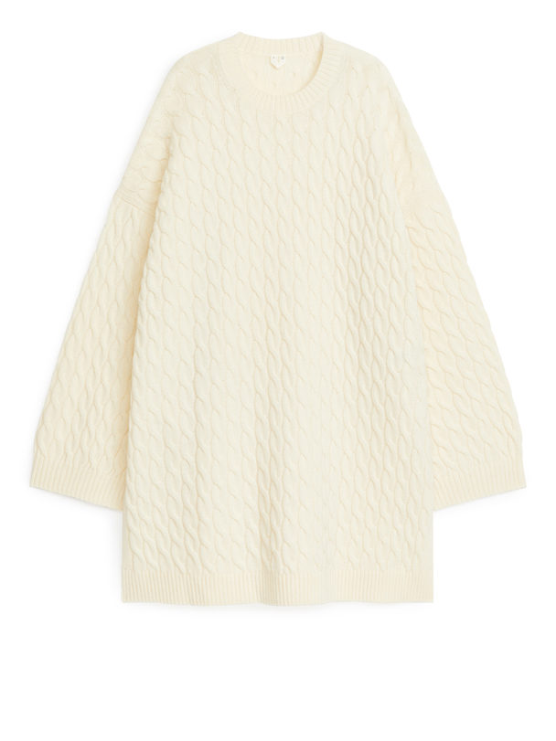 ARKET Cable-knit Wool Jumper Off-white