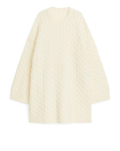 Cable-knit Wool Jumper Off-white