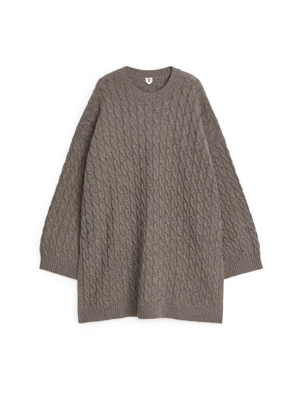 ARKET Cable-knit Wool Jumper Brown