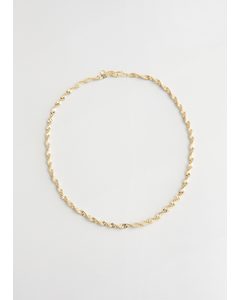Spiral Twisted Chain Necklace Gold