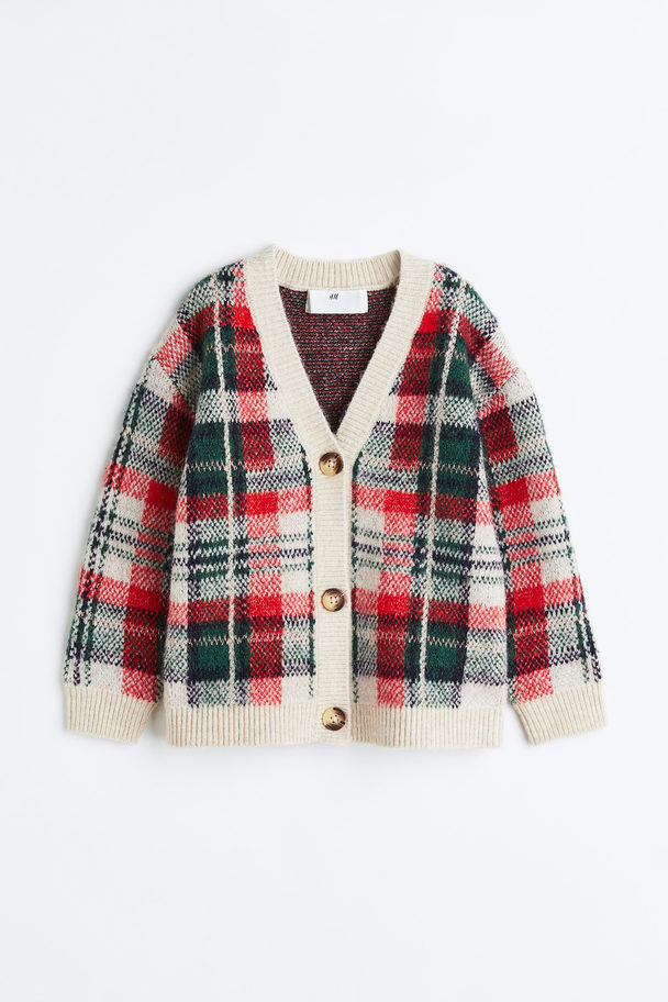 H&M Patterned Cardigan Red/checked