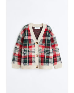 Patterned Cardigan Red/checked