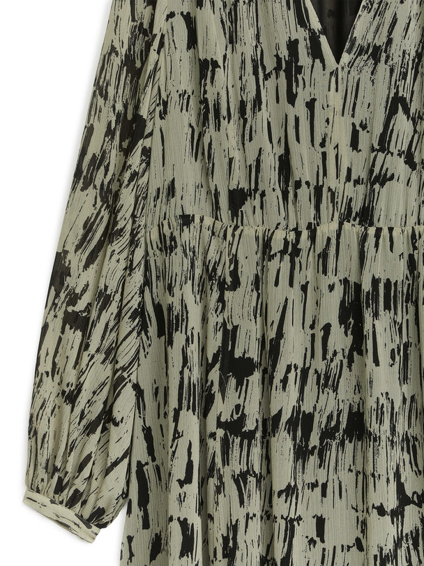 ARKET Maxi-jurk Met Lange Mouwen Zwart/beige