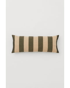 Rectangular Cushion Beige/black Striped