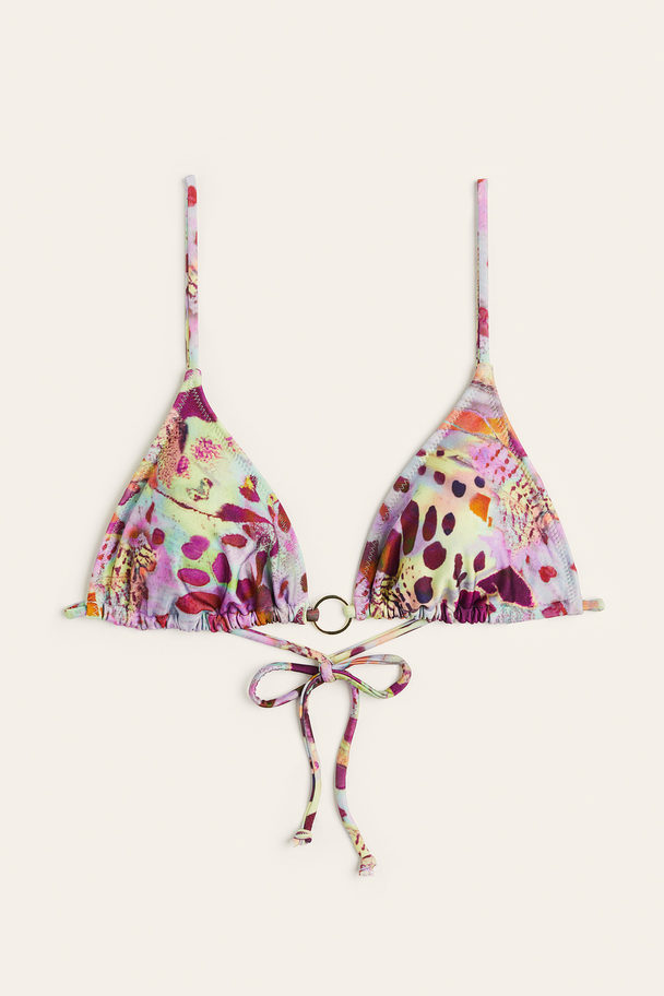 H&M Padded Triangelbikinitop Paars/dessin