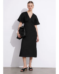 Butterfly Sleeve Dress Black