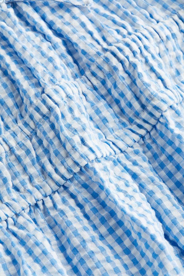 H&M Trägerkleid Blau/Weiß kariert