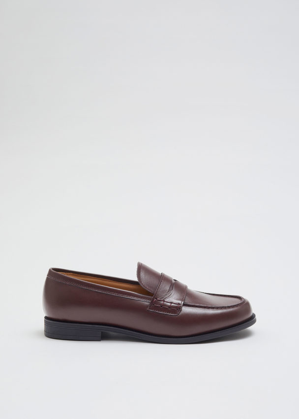 & Other Stories Leren Penny Loafers Mahonie
