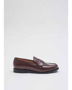 Leather Penny Loafers Mahogany