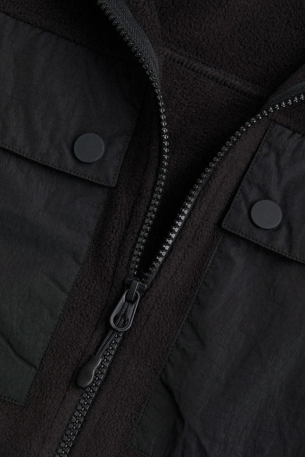 H&M Fleece Outdoor Jacket Black