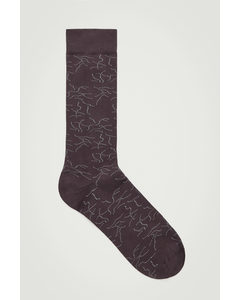 Printed Socks Brown / Printed